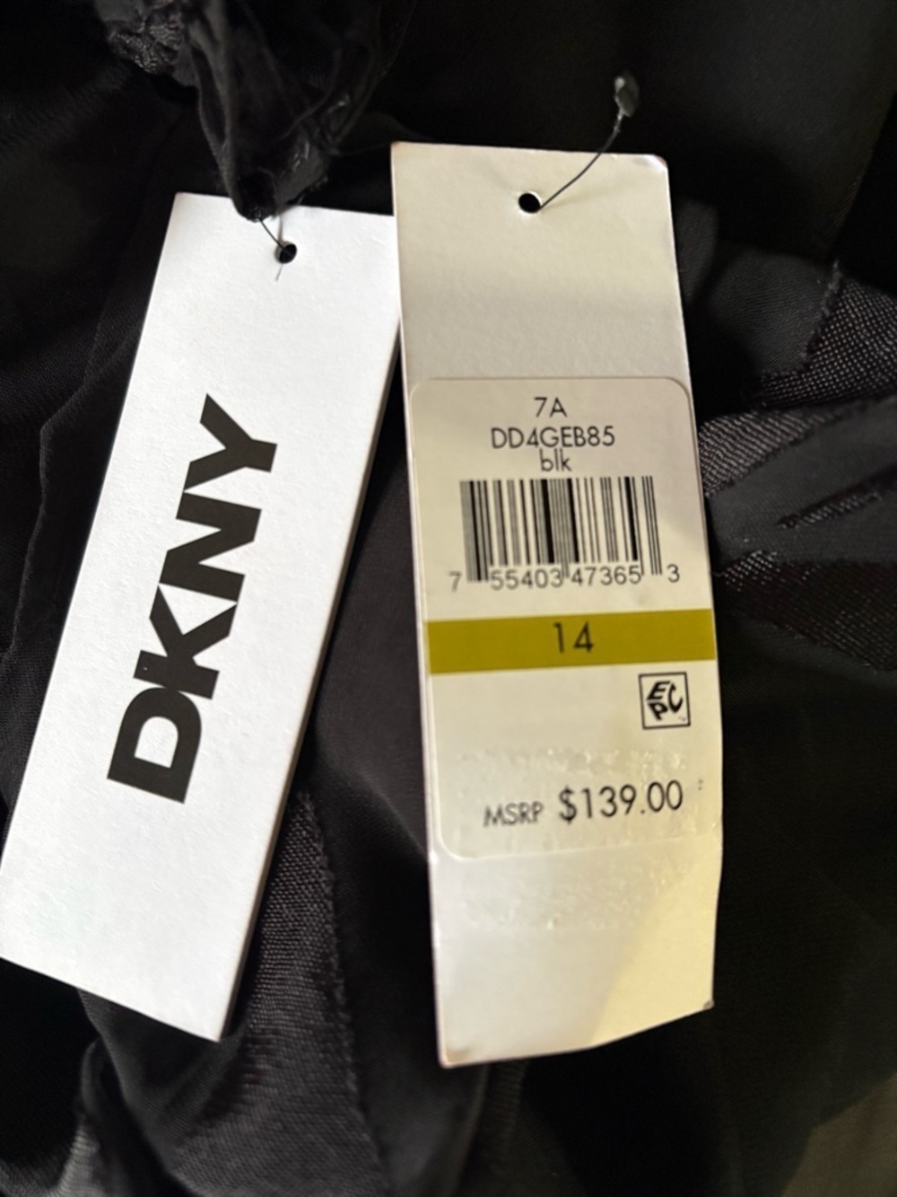DKNY Faux wrap Black Asymmetrical Dress - Picture 8 of 9